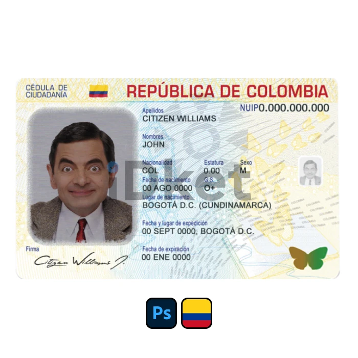 Colombia id (2) Colombia ID Card PSD Template - Image 1