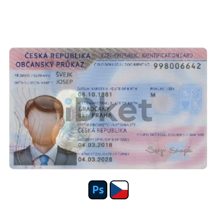 Czech-1- Czech ID Card PSD Template - Image 1