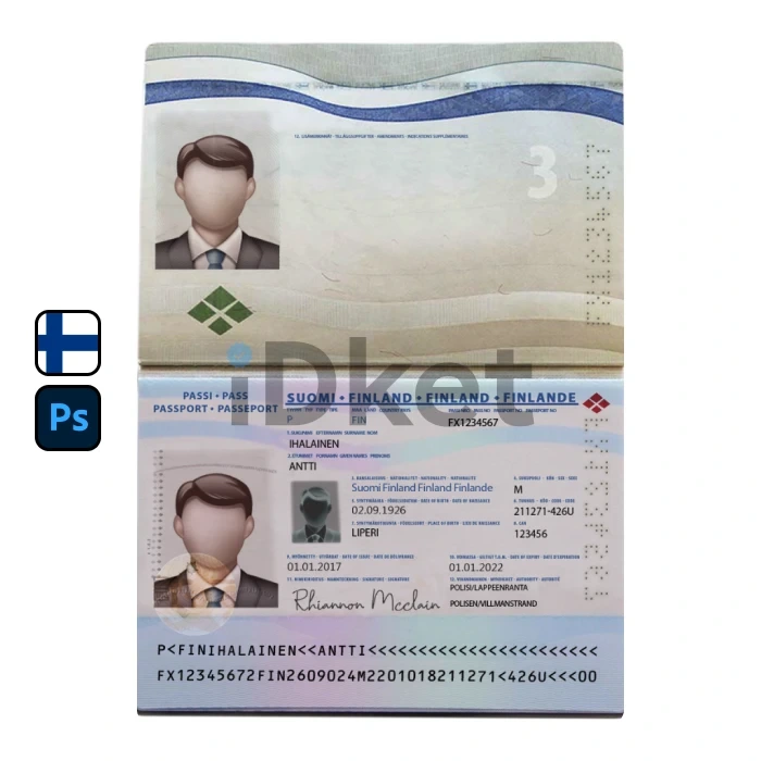 Finland-1 Finland Passport PSD Template - Image 1