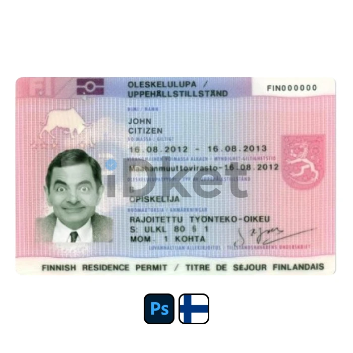 Finland-3- Finland Residence Permit PSD Template - Image 1