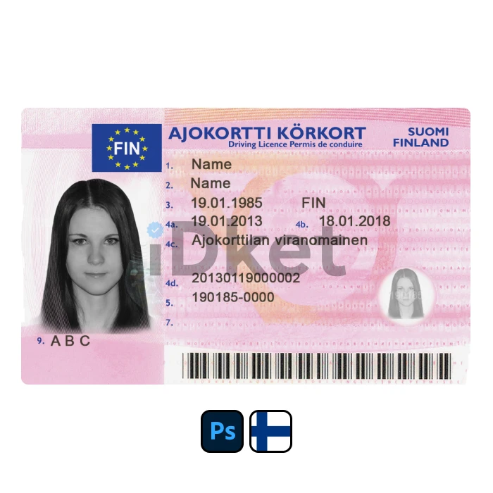 Finland-3 Finland Driver License PSD Template - Image 1