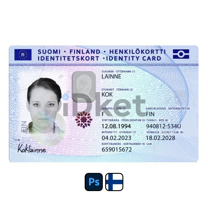 Finland-6 Finland ID Card PSD Template - Image 1