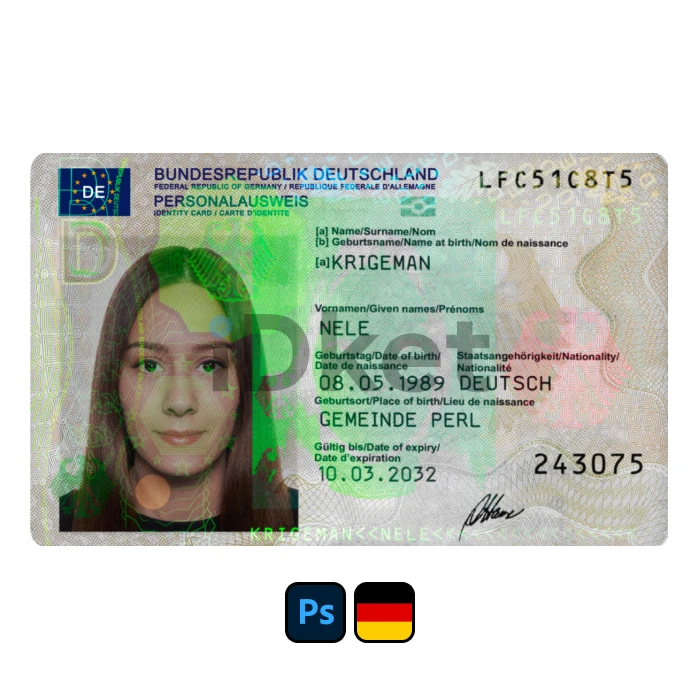 Germany-ID-new-3 Germany ID Card PSD Template - Image 1