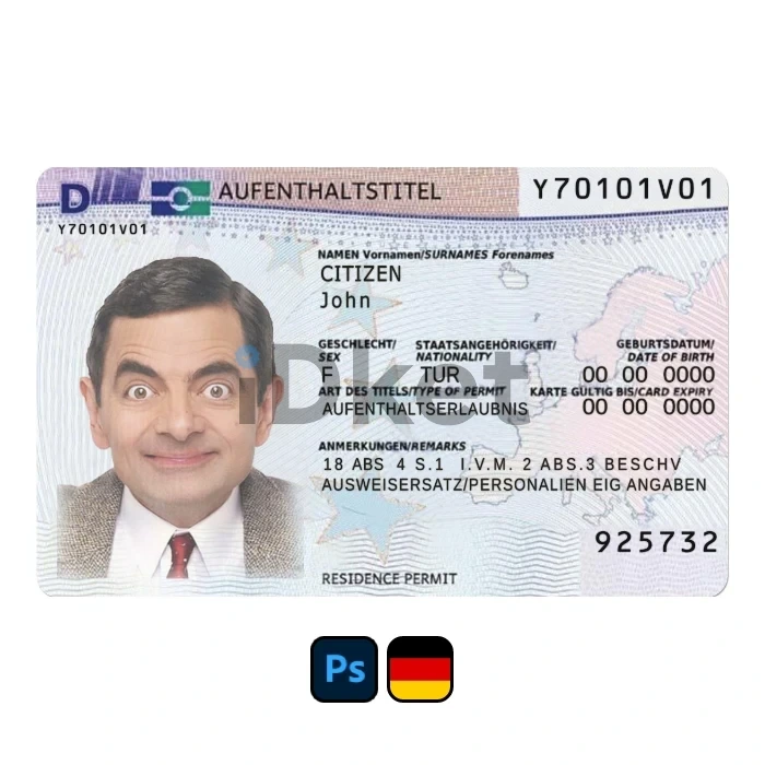 Germany-Rp-2- Germany Residence Permit PSD Template - Image 1
