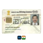 India Driver License PSD Template