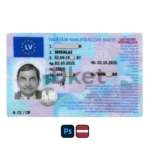 Latvia Driver License PSD Template