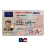 Latvia Driver License PSD Template