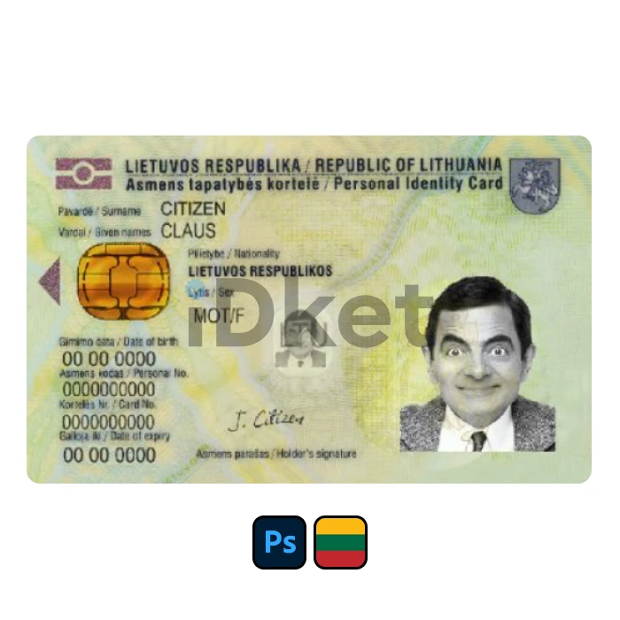 Lithuania-3- Lithuania ID Card PSD Template - Image 1