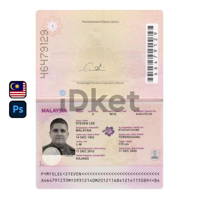 Malaysia-1 Malaysia Passport PSD Template - Image 1