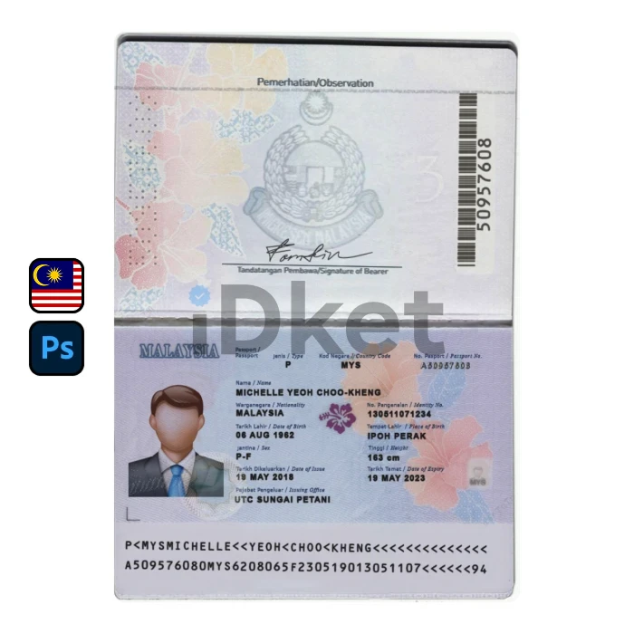 Malaysia-8 Malaysia Passport PSD Template - Image 1