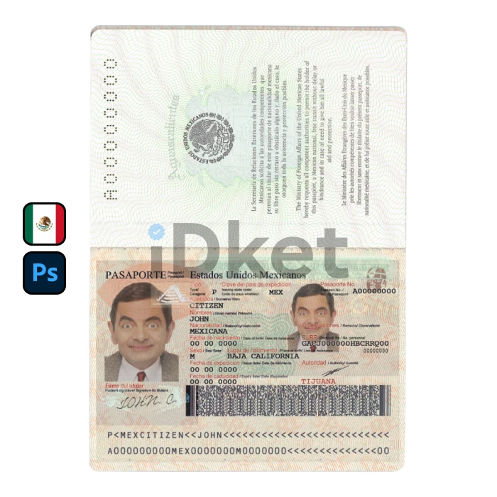 Mexico-5 Mexico Passport PSD Template - Image 1