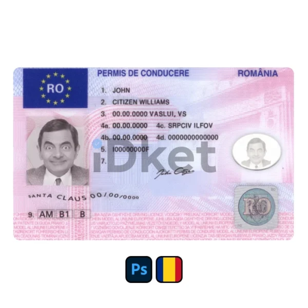 Romania Driver License PSD Template