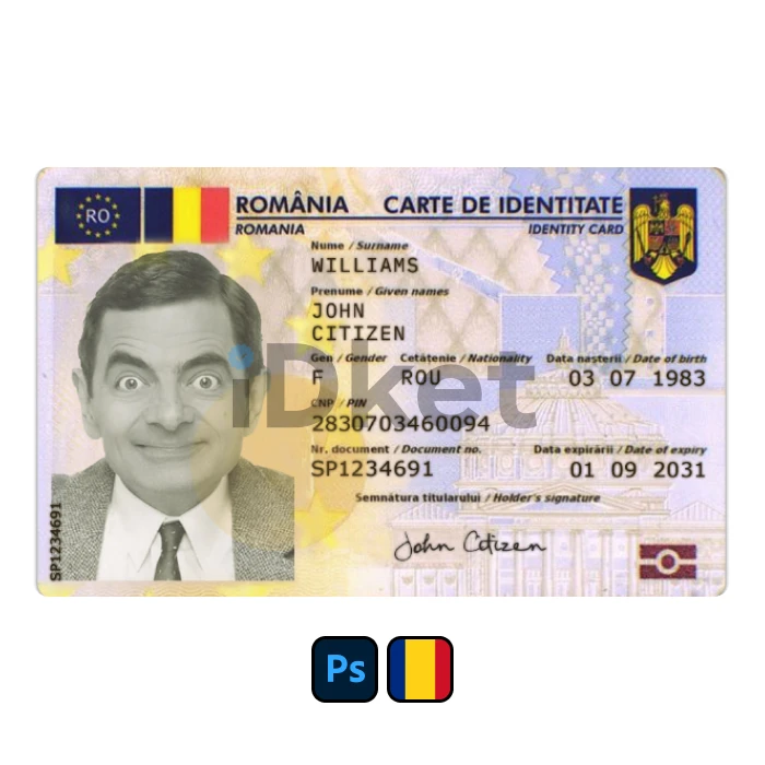 Romania id (1) Romania ID Card PSD Template - Image 1