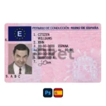 Spain Driver License PSD Template