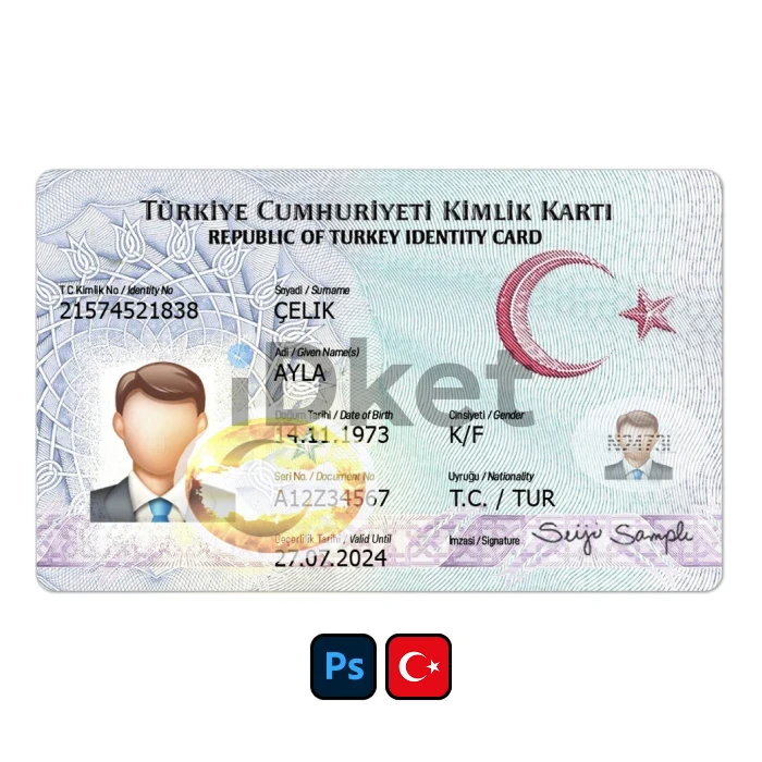 Turkey-6 Turkey ID Card PSD Template - Image 1