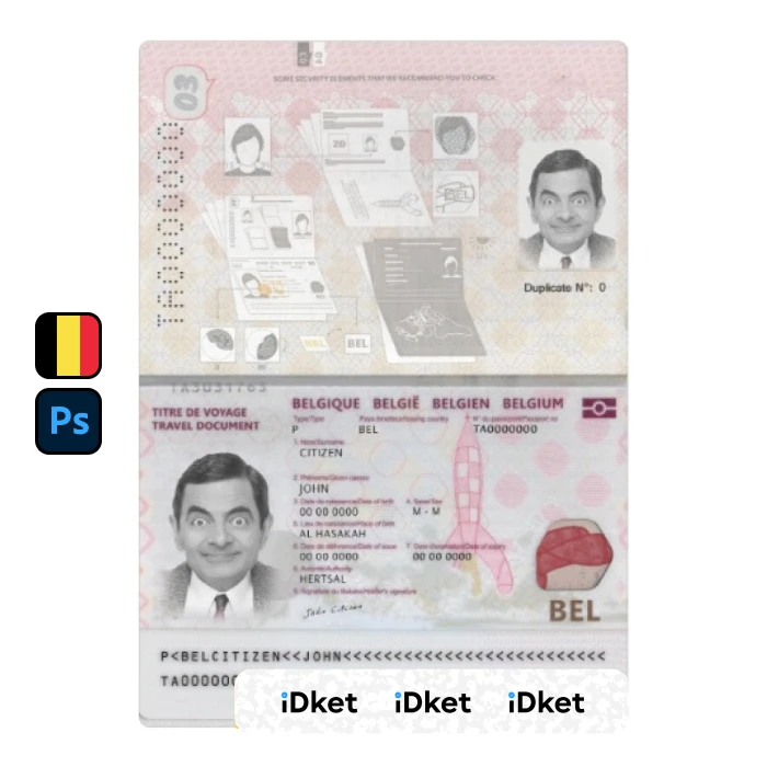 belgium-6- Belgium Passport PSD Template - Image 1
