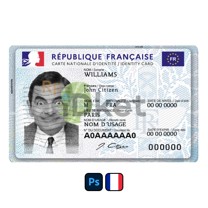 france-idcard France ID Card PSD Template - Image 1