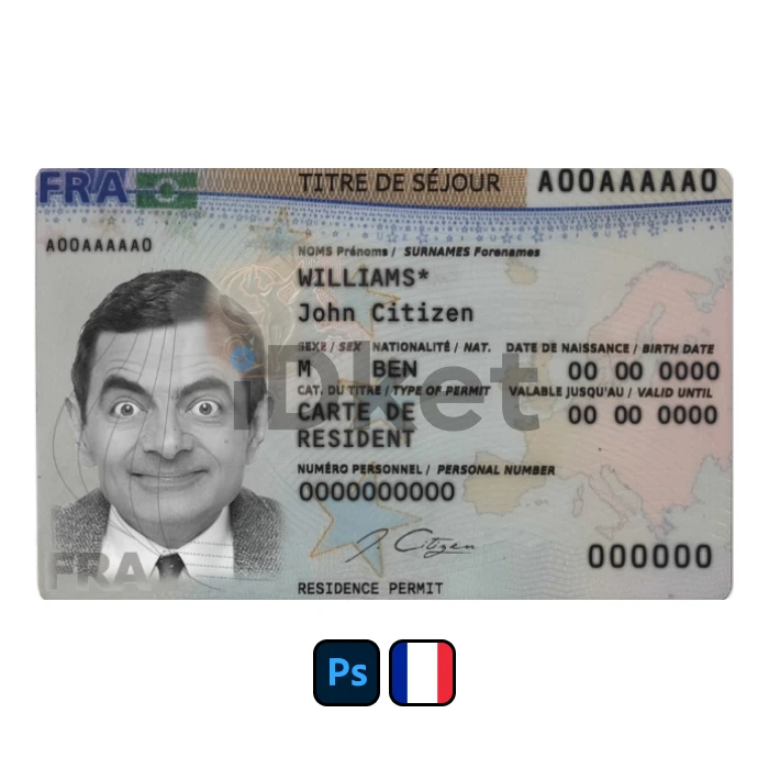 france-resident-permit-card-2 France Residence Permit PSD Template (2 Ver.) - Image 1
