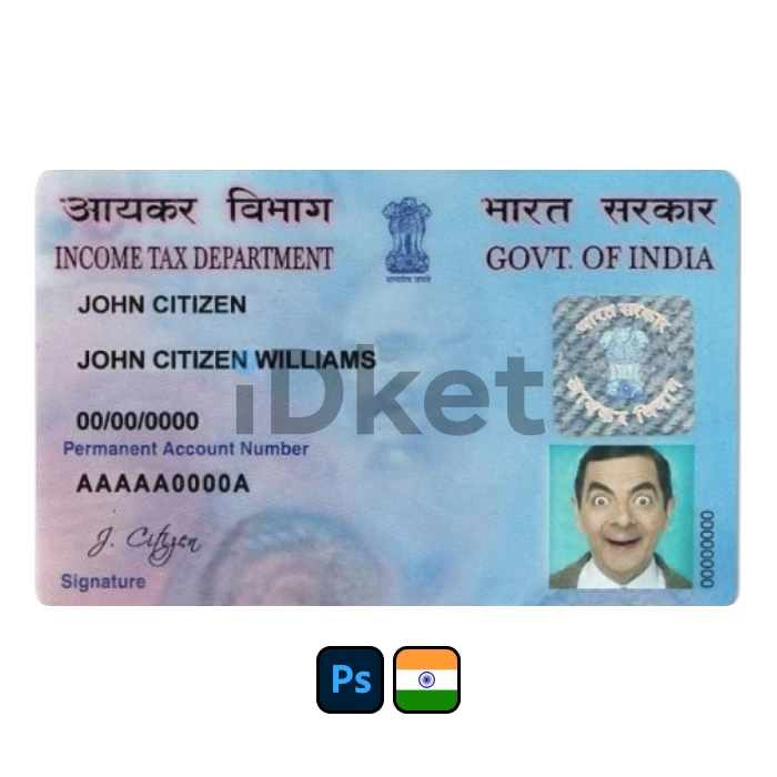 india-2- India e-pan PSD Template - Image 1