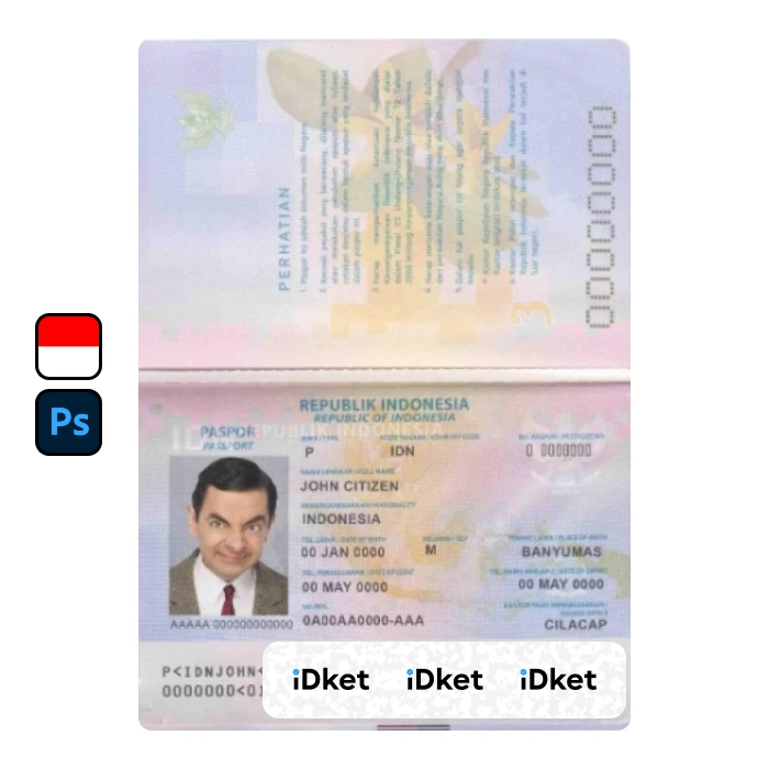 indonesia-1- Indonesia Passport PSD Template - Image 1