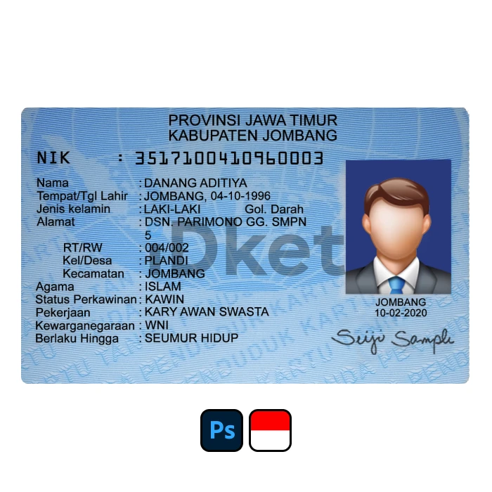 indonesia-3 Indonesia ID Card PSD Template - Image 1