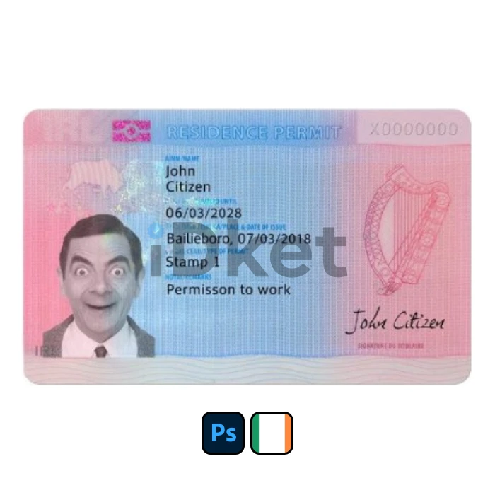 ireland-1- Ireland Residence Permit PSD Template - Image 1