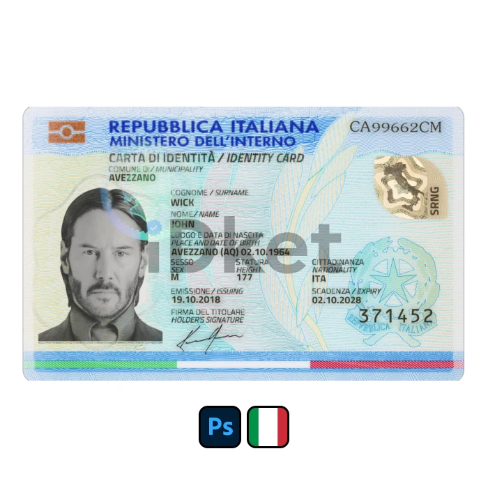 italy-id-1 Italy ID Card PSD Template - Image 1