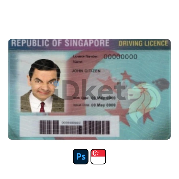 singapore-5- Singapore Driver License PSD Template - Image 1