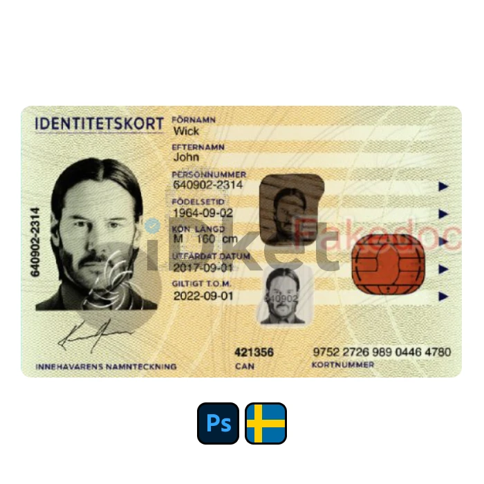 sweden-id-3 Sweden ID Card PSD Template - Image 1