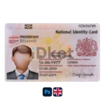 United kingdom (UK) ID Card PSD Template