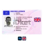 United kingdom (UK) Driver License PSD Template (2 Ver.)