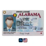 USA Alabama Driver License PSD Template