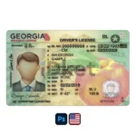 USA Georgia Driver License PSD Template