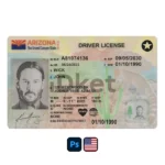 USA Arizona Driver License PSD Template