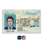 USA Tennessee Driver License PSD Template