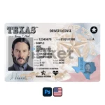 USA Texas Driver License PSD Template