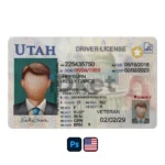 USA Utah Driver License PSD Template