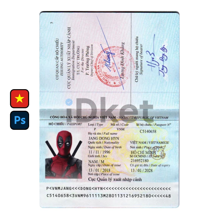 vietnam-1 Vietnam Passport PSD Template - Image 1